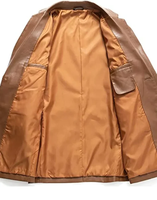 mens-notched-collar-brown-faux-leather-blazer