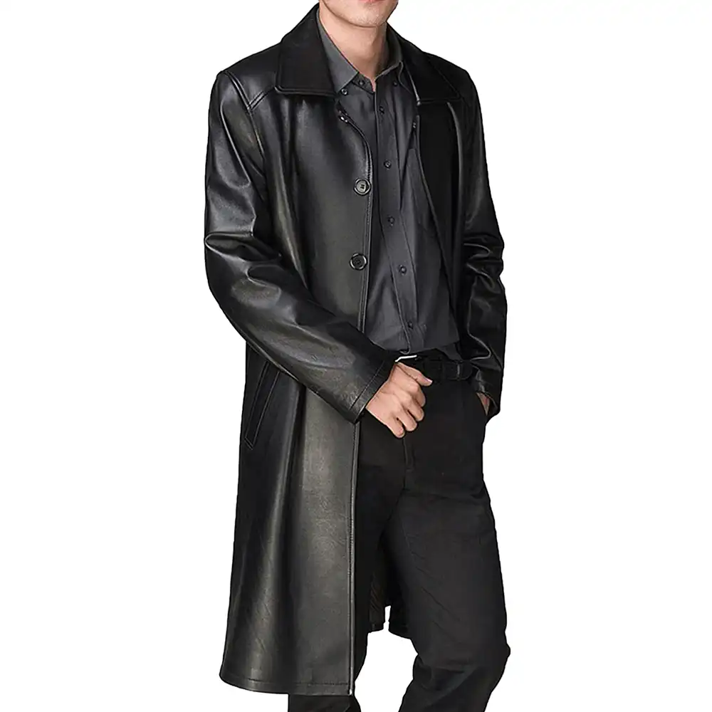 Men's Single Breasted Black Faux Leather Coat 3 mens-single-breasted-black-faux-leather-coat