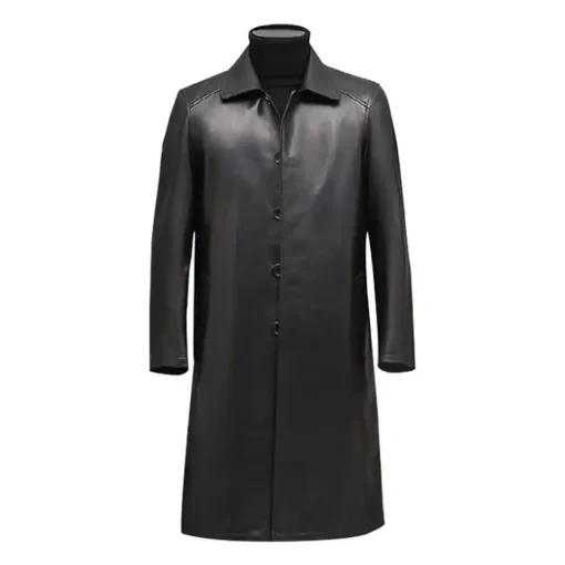 mens-single-breasted-black-faux-leather-coat
