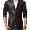 mens-slim-fit-brown-faux-leather-blazer