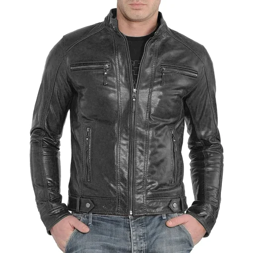 mens-slim-fit-cafe-racer-black-faux-leather-jacket