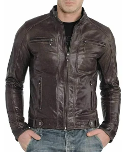 mens-slim-fit-cafe-racer-brown-faux-leather-jacket