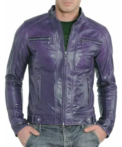 mens-slim-fit-cafe-racer-purple-faux-leather-jacket