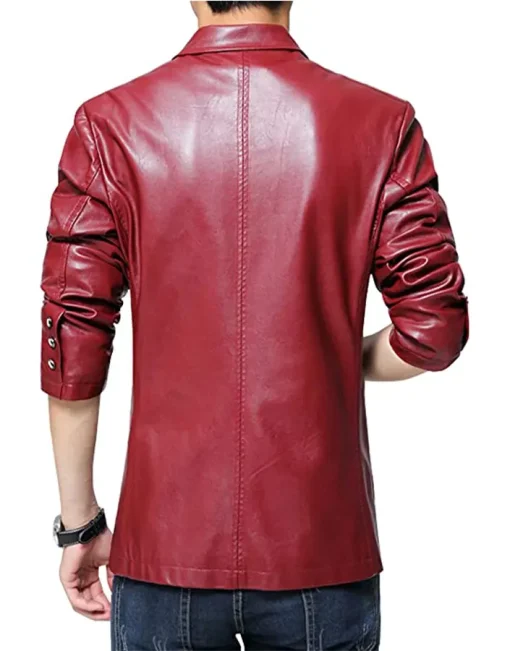 mens-slim-fit-maroon-faux-leather-blazer