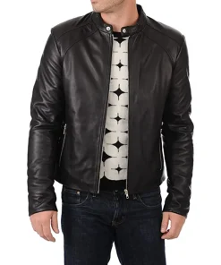 mens-snap-button-black-faux-leather-moto-biker-jacket