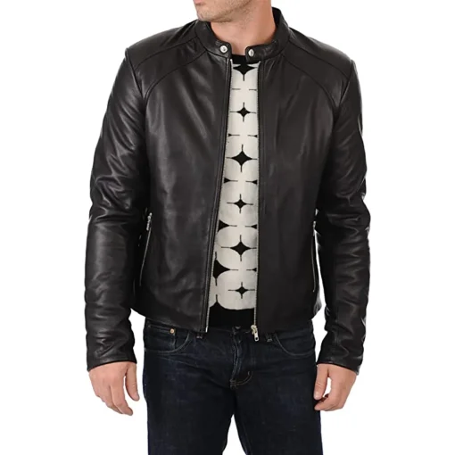 mens-snap-button-black-faux-leather-moto-biker-jacket