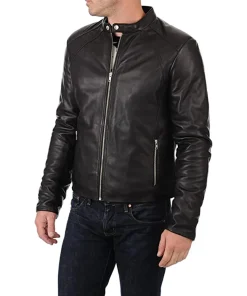mens-snap-button-black-faux-leather-moto-biker-jacket