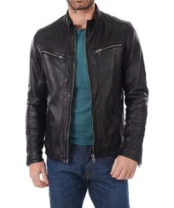 mens-stand-collar-black-faux-leather-moto-biker-jacket