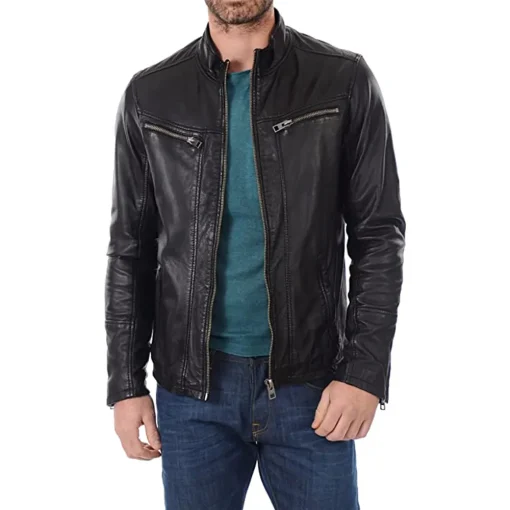 mens-stand-collar-black-faux-leather-moto-biker-jacket