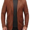 mens-tan-brown-faux-leather-blazer