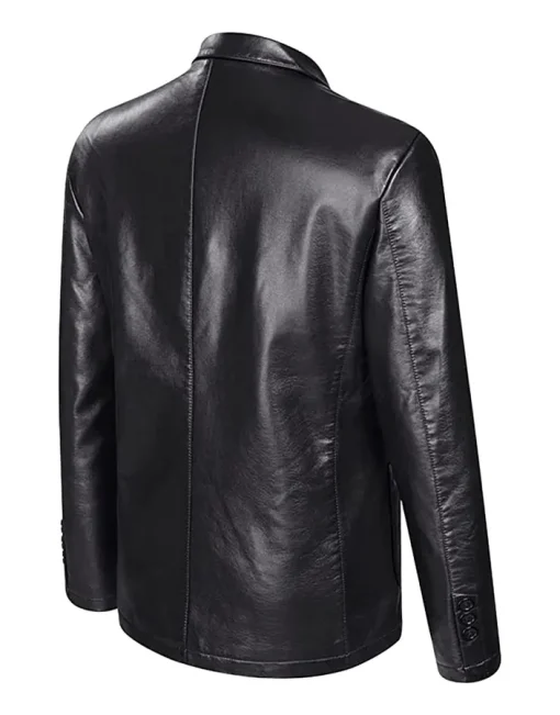 two-button-mens-classic-black-faux-leather-blazer