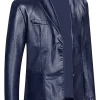 two-button-mens-classic-dark-blue-faux-leather-blazer