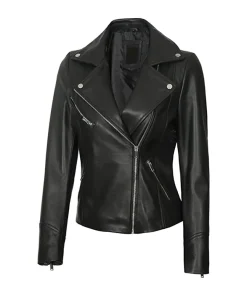 womens-black-faux-leather-asymmetrical-zipper-jacket