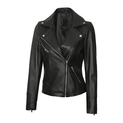 womens-black-faux-leather-asymmetrical-zipper-jacket