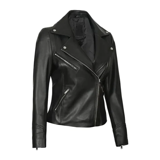 womens-black-faux-leather-asymmetrical-zipper-jacket