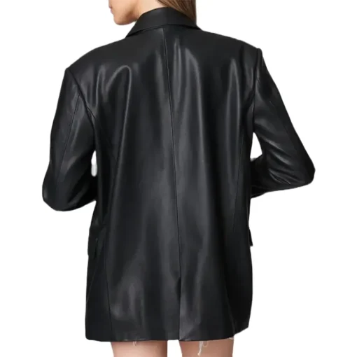 womens-oversized-black-faux-leather-blazer