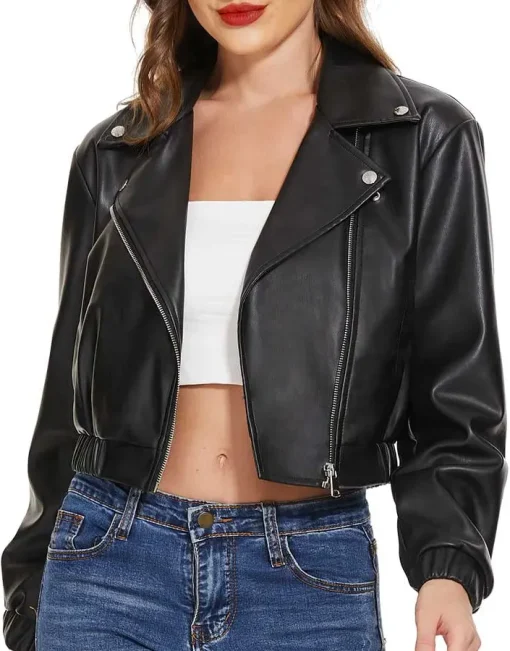womens-black-faux-leather-short-bomber-jacket