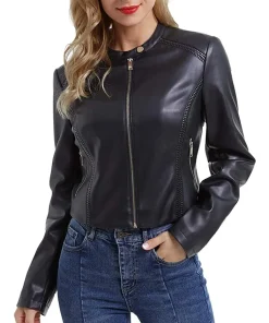 womens-black-faux-leather-slim-fit-short-jacket