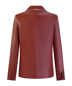 womens-burgundy-faux-leather-long-sleeve-blazer