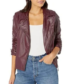 womens-burgundy-faux-leather-moto-jacket-with-vented-back