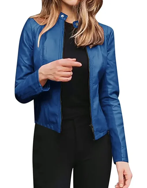 womens-casual-slim-fit-blue-faux-leather-biker-jacket
