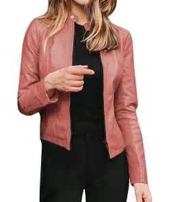 womens-casual-slim-fit-pink-faux-leather-biker-jacket