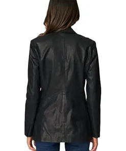 womens-double-breasted-black-faux-leather-blazer