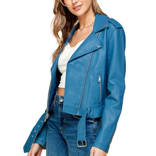womens-lapel-collar-blue-faux-leather-motorcycle-jacket
