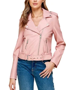 womens-lapel-collar-pink-faux-leather-motorcycle-jacket