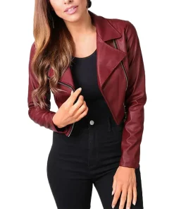 womens-maroon-faux-leather-cropped-moto-biker-jacket