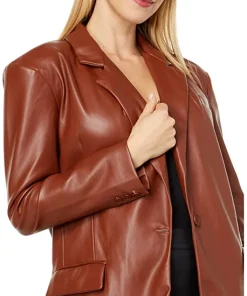 womens-oversized-brown-faux-leather-blazer