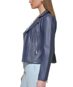 womens-pacific-dark-navy-blue-faux-leather-moto-jacket