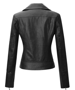 womens-plain-black-faux-leather-moto-jacket