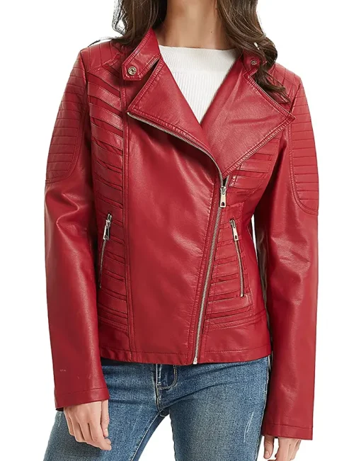 womens-red-faux-leather-casual-moto-jacket