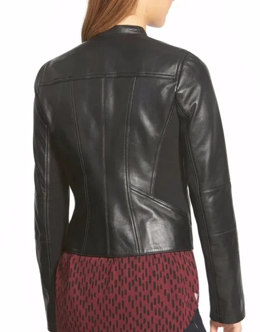 womens-round-neck-collar-black-faux-leather-biker-jacket