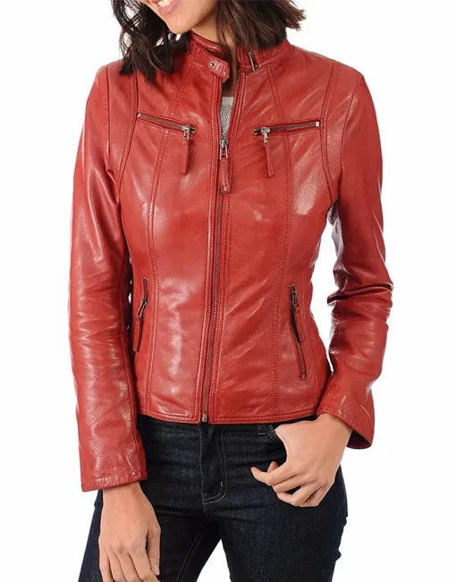 womens-slim-fit-red-faux-leather-biker-jacket