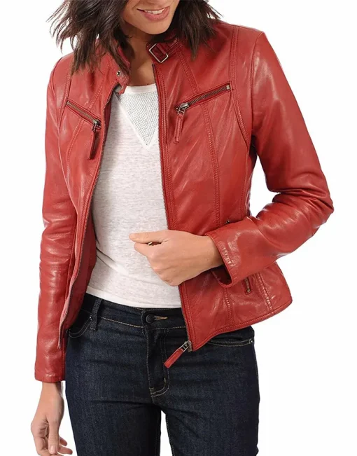 womens-slim-fit-red-faux-leather-biker-jacket