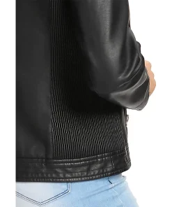 womens-snap-collar-black-faux-leather-jacket