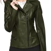 womens-stylish-dark-green-faux-leather-moto-biker-jacket
