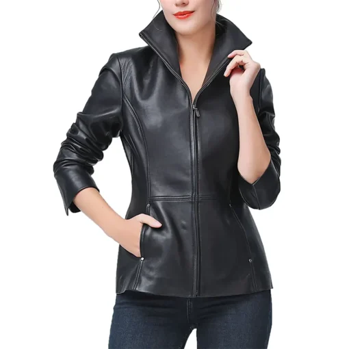 womens-wing-collar-black-faux-leather-jacket