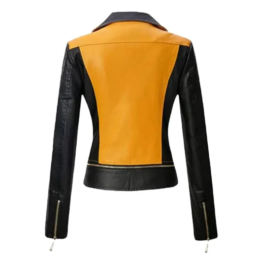 womens-yellow-and-black-faux-leather-moto-jacket