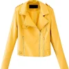 womens-yellow-faux-leather-classic-motorcycle-jacket