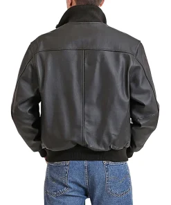 mens-black-faux-leather-flight-bomber-jacket