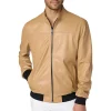 mens-camel-faux-leather-bomber-jacket