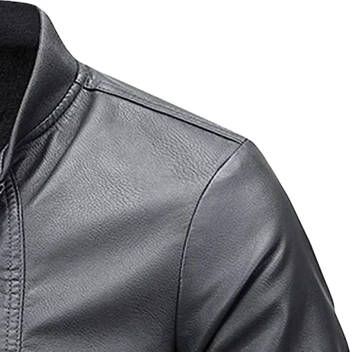 mens-grey-faux-leather-motorcycle-bomber-jacket