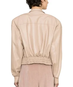 womens-beige-faux-leather-bomber-jacket