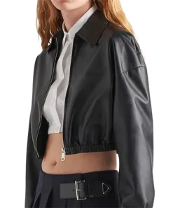 womens-black-cropped-faux-leather-bomber-jacket