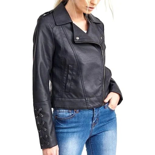 womens-black-faux-leather-biker-jacket-with-lace-sleeves