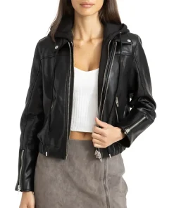 womens-black-faux-leather-bomber-jacket-with-removable-hood