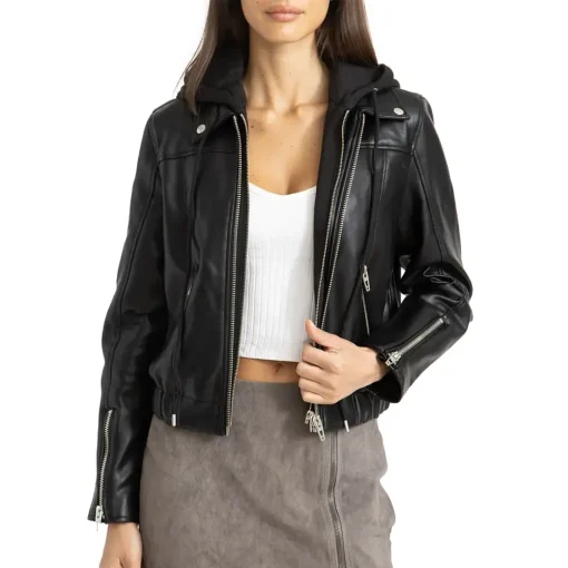 womens-black-faux-leather-bomber-jacket-with-removable-hood